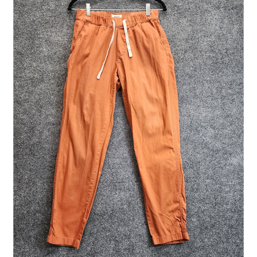 Pact Organic Cotton Womens Drawstring Jogger Pants Relaxed Tapered Casual Size S